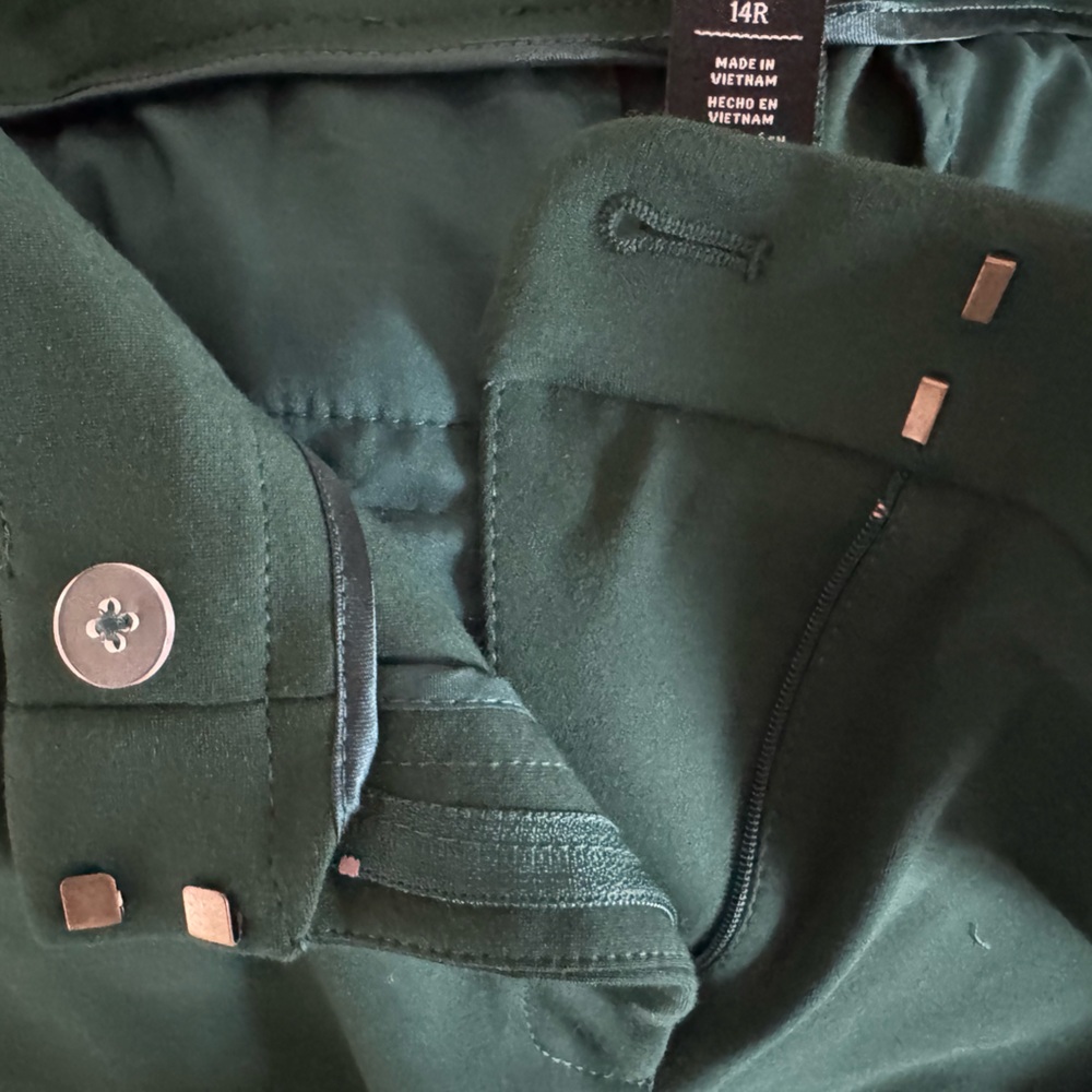 White House Black Market | Dark Green Slim Ankle Pants - Picture 7 of 9